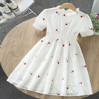 Váy bé gái 8-16 tuổi Đầm công chúa ren trắng Đầm trẻ em Váy mùa hè