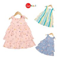 Váy bé gái chất lanh, đầm bé gái, size 2-10 tuổi,  đầm trẻ em SUNKIDS1 có nhiều màu