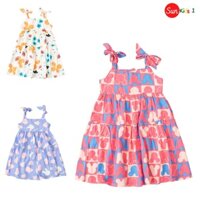 Váy bé gái chất lanh, đầm bé gái, size 2-10 tuổi, đầm trẻ em SUNKIDS1 có nhiều màu