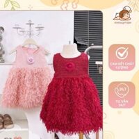 Váy bé gái - đầm đi tiệc tua rua phối dạ kim tuyến sang chảnh cho bé - Cocobaby Kids