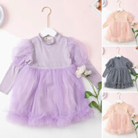 Váy Bé gái Đầm thu đông LITIBABY len tăm phối ren size 3 tuổi đến 10 tuổi