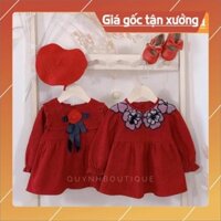 VÁY BÉ GÁI ĐỎ BABYDOLL CỔ REN - CỔ NƠ - ANHStore Hot Trend - ANHStore GIÁ RẺ