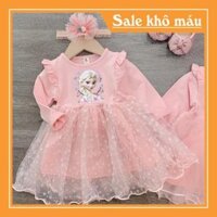 VÁY BÉ GÁI HỒNG ELSA PHỐI REN HOA - Đầm Nữ ANHStore