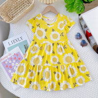 Váy bé gái Janeshop, Đầm cotton xèo nhúng 2 tầng xuất dư xịn mềm mát 3-8 (13-32kg)