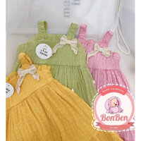 Váy Bé Gái Lụa Đũi Maxi Mềm Mát Mặc Mùa Hè