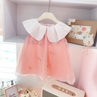 Váy Bé Gái Mùa Hè Cổ Voan Dáng Babydoll Thời Trang Dễ Thương Cho Bé Gái 10 Đến 20kg