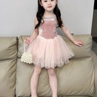 Váy bé gái mùa hè Váy sinh nhật công chúa màu hồng ngọt ngào mới cho bé gái