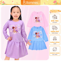 Váy bé gái mùa thu tay dài Elsa Bomines, đầm thun cotton mềm mịn cho bé từ 3- 12 tuổi khoảng 12- 36kg DTDELSAOVUONG