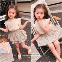 Váy bé gái, váy công chúa..Set chân váy xoè 2 tầng, áo thô ren cao cấp cho bé từ 1-10 tuổi (8-28kg).