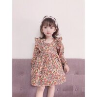 Váy bé gái- váy tiểu thư bèo vai thô lụa