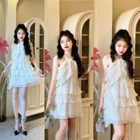 Váy Bèo cổ Yếm Trắng Đi Biển