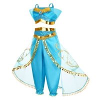 Váy biểu diễn trẻ em 2023, trang phục Halloween châu Âu và Mỹ, cosplay váy công chúa Jasmine Aladdin SVTN