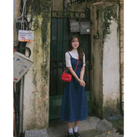 Váy bò 2 dây váy dài lưng chun