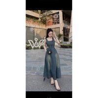 váy bò 2dây khoét eo