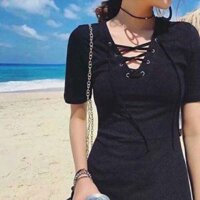 Váy body đan dây đầm ôm đan dâyo