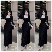 Váy body dáng dài kèm áo khoác cardigan nữ đi chơi dự tiệc set đầm 2 dây nữ tôn dáng thiết kế đẹp xin xịn sang QC🌹    S