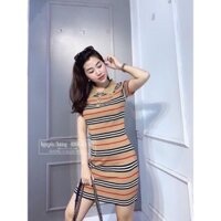 Váy body len có cổ kẻ ngang cực sang chảnh