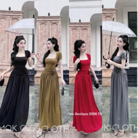 Váy Body Nữ Ngắn Tay Dáng Dài D137,Váy Nữ Chất Mềm Mịn Cao Cấp Sang Chảnh Basic Tôn Dáng MAHALA