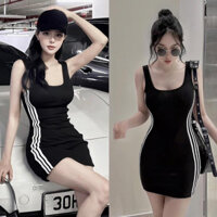 Váy body sọc trắngggg chất thun  - V16