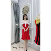 Váy body thiết kế dự tiệc Đầm body sang chảnh dáng ôm trễ vai trantrangfashion