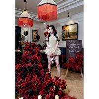 váy body yếm cổ đá chân váy xòe bồng siêu xinh