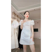 Váy Buộc Dây Chéo Cổ Khóa Lưng, Đầm Nữ Chữ A Hàn Quốc