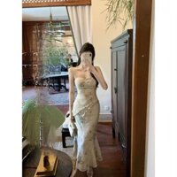 Váy Bướm Hoa Nhỏ Áo Ống Áo Váy Nửa Đuôi Cá