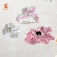 Váy búp bê bé gái Simhoa có băng đô đáng yêu cho trẻ em Váy búp bê cho búp bê 7,87 inch