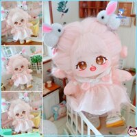 Váy búp bê xoáy mềm mại bắt mắt Vẻ ngoài đáng yêu Thiết kế thỏ đáng yêu Váy vải 20cm Váy búp bê có kẹp tóc Đồ dùng cho bé gái