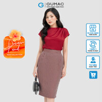 Váy bút chì xếp ly GUMAC VD04059 - Đỏ - M