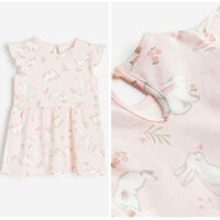 Váy cánh tiên màu hồng xinh hoạ tiết thỏ xinh săn sale UK sz 12-18m, 1.5-2y