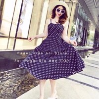 Váy chấm bi 2 dây kèm ảnh thật hot girl