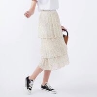 Váy chấm bi 2 lớp xếp tầng Cache siêu xinh vượt Sale