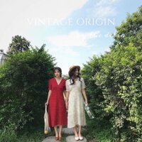 Váy chấm bi cổ tim phong cách vintage