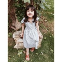Váy chấm bi vạt chéo vintage cho bé