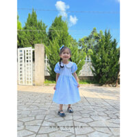 Váy Cho Bé Đi Học, Đầm Cho Bé Dự Tiệc, Đâm Xanh Caro Cổ Điển Cho Bé, Đầm Công Chúa Đơn Giản, Đầm Cho Bé 1-8 Tuổi