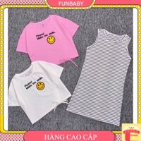 Váy cho bé gái 10-16 tuổi 2 trong 1, Set đầm trẻ em vải cotton thấm hút mồ hôi
