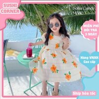 Váy cho bé gái Sushis Corner cao cấp - Váy bé gái hoa cam Sofia