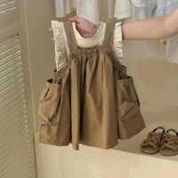 váy cho bé gái,sét váy yếm và áo cộc,có thể mặc rời ,xinh sắn cho bé gái