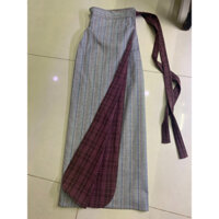 Váy chống nắng 2 lớp cột dây - vải dày dặn màu caro chỉnh eo tuỳ ý