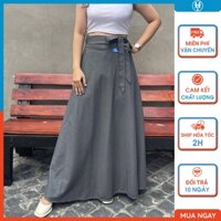 Váy chống nắng dạng xòe nữ tính Freesize rộng rãi cho nữ đến 100kg vải kaki cotton mềm mát H&T FASHION