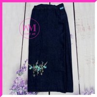 VÁY CHỐNG NẮNG JEAN Mềm Mại, Thoáng Mát Thêu Hoa Thạch Thảo Có Lưng Thun Co Dãn & Nút Bấm Chắc Chắn Song Mỹ Shop
