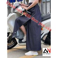 váy chống nắng xẻ tà có nút bấm chân chất liệu JEAN