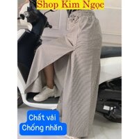 Váy chống nắng xẻ tà kaki có nút bấm chân tiện lợi, chất vải kaki cotton mềm mại - Shop Kim  Ngọc