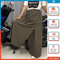 Váy chống nắng xẻ tà kaki KHT92 chất vải dày dặn và mềm mại có nút bấm chân H&T FASHION