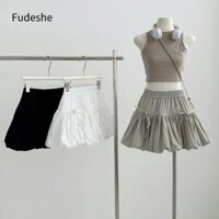 Váy chữ A FUDESHE, Váy phồng nơ múa ba lê, Phong cách Pháp xếp li ngọt ngào với váy đèn lồng lót dành cho nữ Cô gái