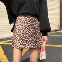 Váy chữ A 🎀SẴN_CHÂN VÁY DA BEO SANG CHẢNH CÓ QUẦN TRONG