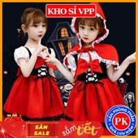 Váy cô bé quàng khăn đỏ trang phục cosplay lễ hội hóa trang đầm Halloween cho bé gái E1420