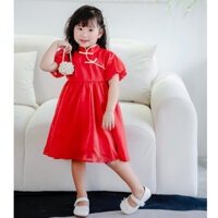 Váy cổ tàu cho bé gái DORYKIDS vải tơ organza lót lụa 2 lớp công chúa xinh đẹp cho trẻ em 2,3,4,5,6,7,8,9,10,11,12 tuổi