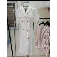 Váy cổ vest dáng dài có đai siêu sang chảnh